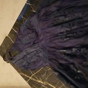 NAVY BLUE LACE EVENING GOWN